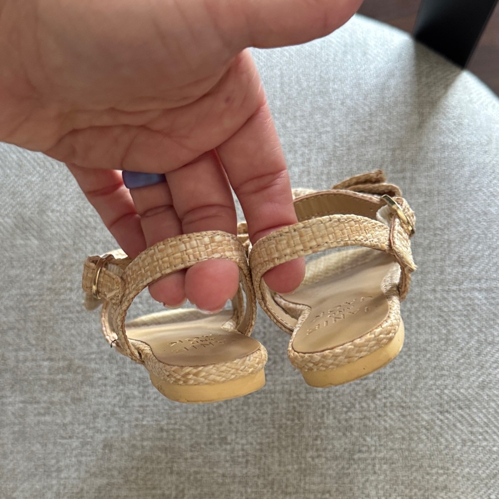 Janie and Jack Woven Brown Kids Sandals with Bow - Picture 4 of 6